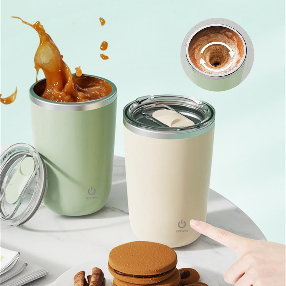 Press, Swirl, Enjoy: Self Stirring Cup