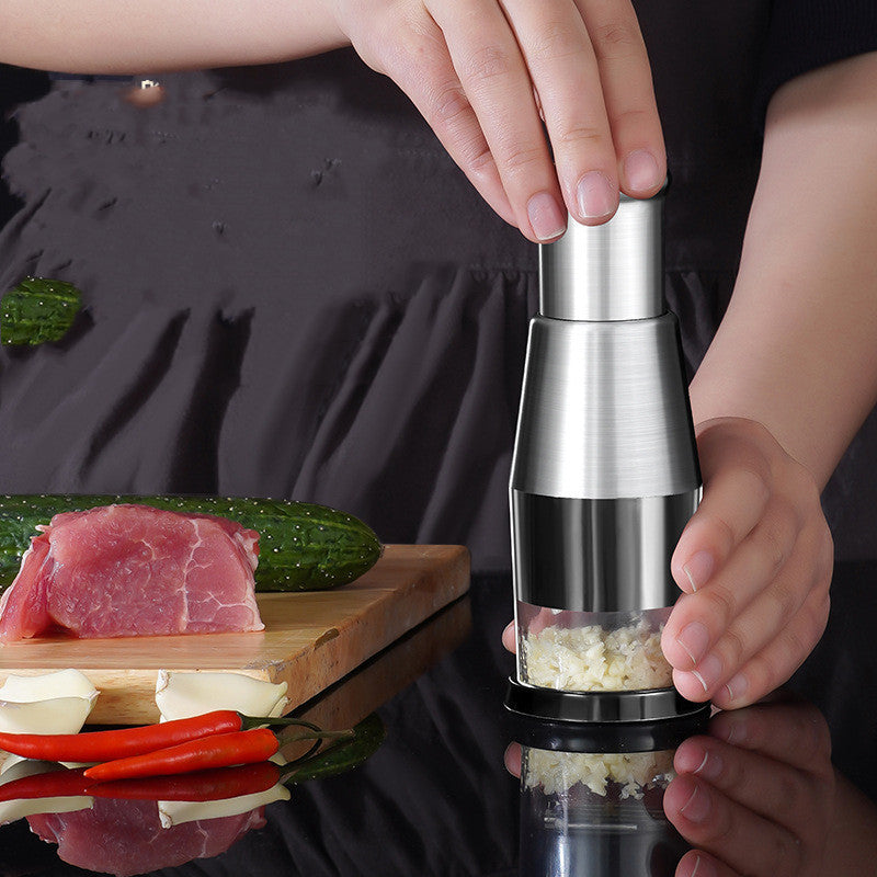 Press, Chop, Smile: Stainless Manual Garlic & Onion Chopper