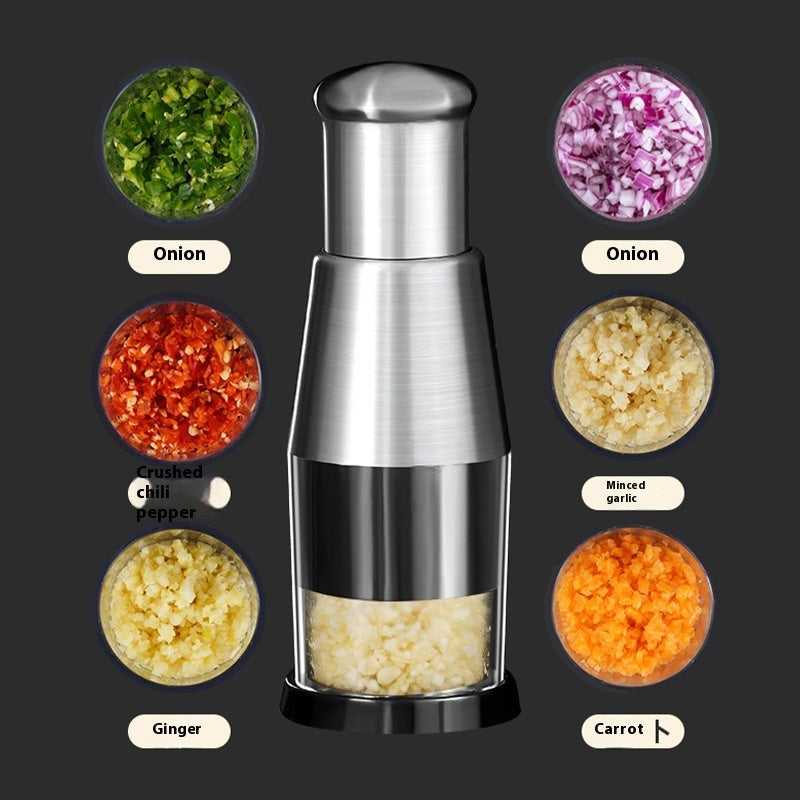 Press, Chop, Smile: Stainless Manual Garlic & Onion Chopper