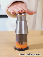 Press, Chop, Smile: Stainless Manual Garlic & Onion Chopper