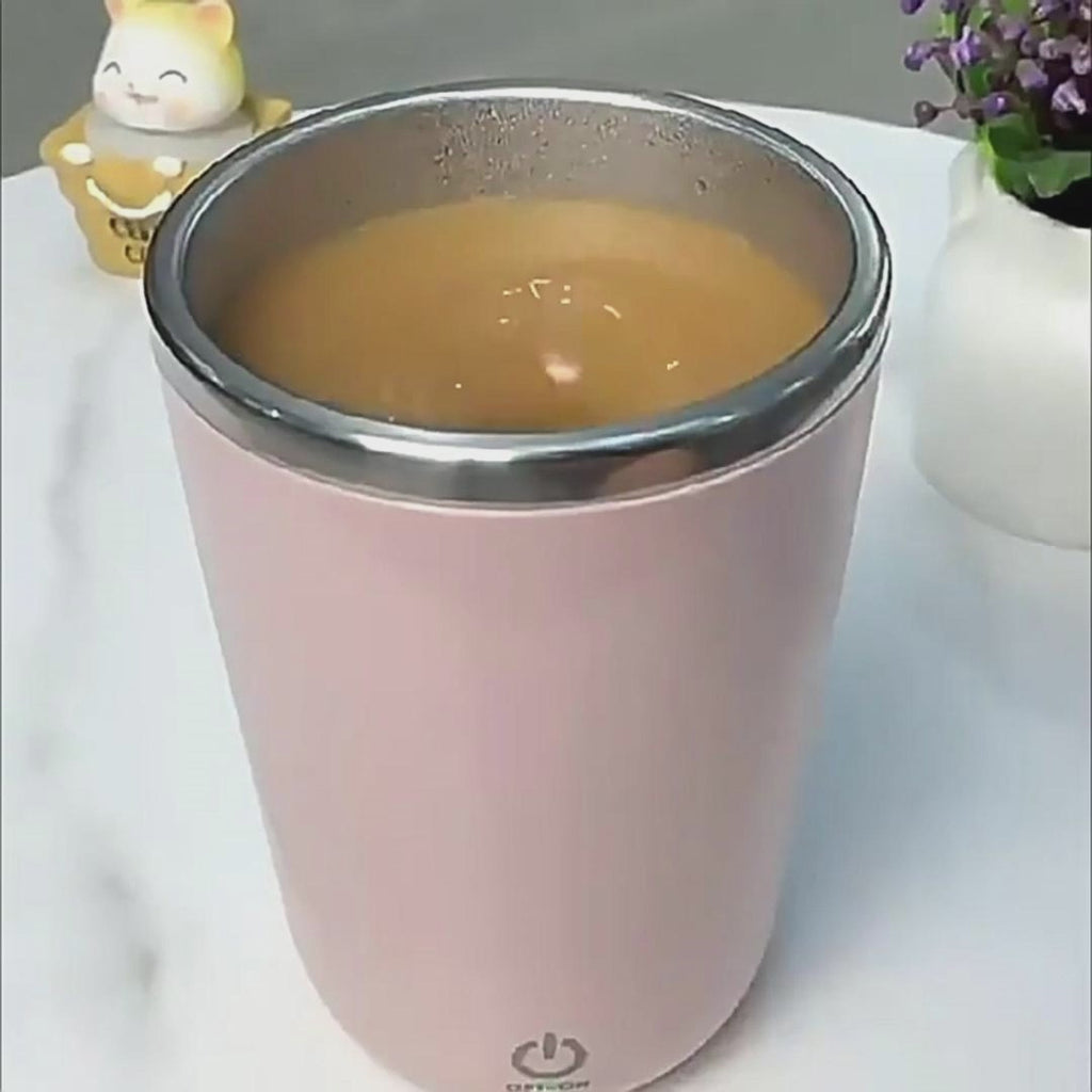 Press, Swirl, Enjoy: Self Stirring Cup
