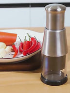 Press, Chop, Smile: Stainless Manual Garlic & Onion Chopper